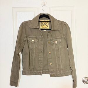 ✨ MICHAEL KORS ✨ Olive Green & Gold Denim Jacket S